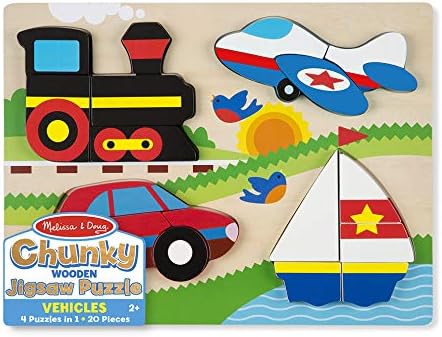 Vista 6 de Melissa & Doug Vehículos Rompecabezas de madera gruesa (20 piezas)