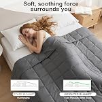 Weighted Blanket(10lbs 48''X72''), Soft and Cozy, Designed with Standard Grid Stitching, Suitable for Use Whilst Resting ona Sofa or Bed,Grey