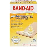Band-Aid Brand Waterproof Adhesive Bandages Plus Antibiotic, 15 Count