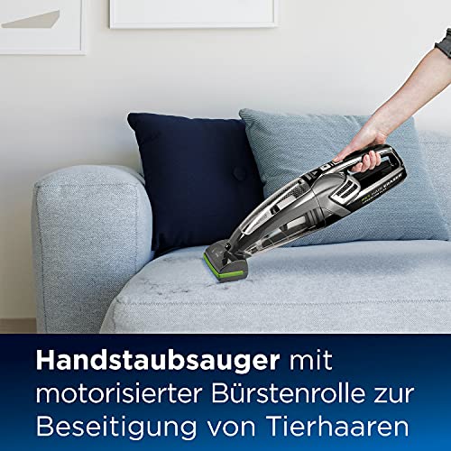 Guma na chlupy domácích mazlíčků Bissell, bezdrátový ruční vysavač, rotační kartáčový válec, 14,4 V, bojuje s chlupy a nečistotami domácích mazlíčků, pro vaše schody, čalounění, auta a koberce, 68 dB, černá/titan, 2278N