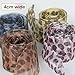 Olukssck Fashion Leopard Print Shoelaces, 4CM Wide Ribbon Shoe Laces for Women, Cute Satin Silk Patterned Laces Decorative Shoe Strings for Sneakers, Brown Leopard, 55inch(140 cm)