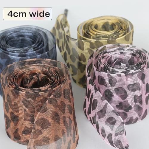 Olukssck Fashion Leopard Print Shoelaces 4CM Wide Ribbon Shoe Laces for Women Sneakers4