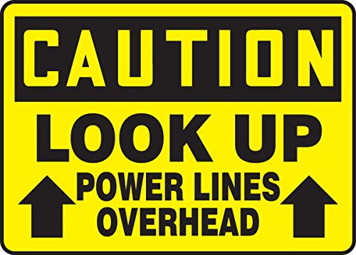Panneau lignes électriques aériennes danger chantier signalétique extérieure Accuform