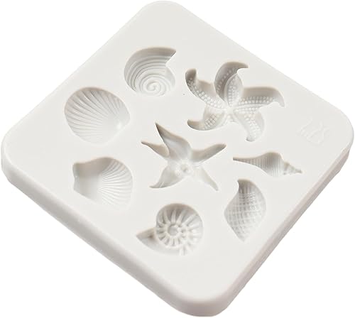 Miniatura 7 de QDMOLDS Molde de fondant con temática marina, concha, estrella de mar, moldes de silicona para decoración de pasteles, decoración de cupcakes,