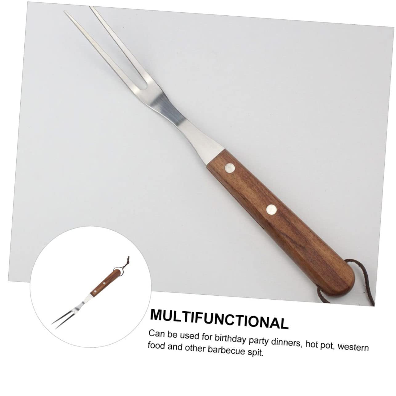 TOPBATHY 3 Pz forchetta da barbecue in acciaio inossidabile forchette da falò strumenti domestici arrosticini spiedini forchetta per barbecue in acciaio inossidabile spiedino di bistecca