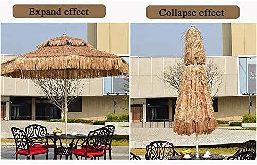 Patio Umbrella Outdoor European Style Garden ch Umbrella Courtyard Double Top Straw Skirt Umbrella Outdoor Umbrella 8.2 Feet Round Awning Waterproof Sunscreen High Temperature Resistance Good