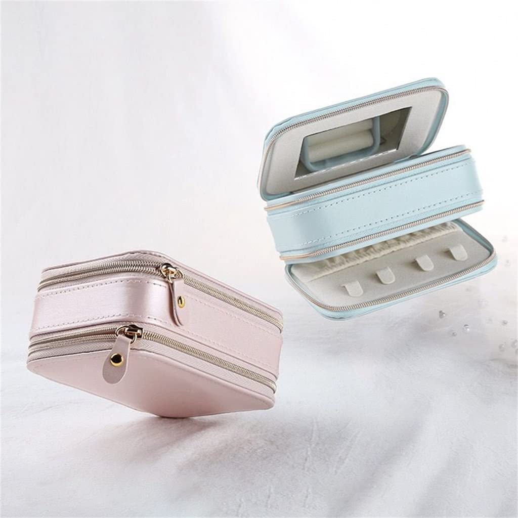 Bolsa de joyería para Anillo, Estuche Colgante para Collar y joyería, Bolsa de Almacenamiento de joyería, práctica Bolsa con Cremallera, Estuche de joyería de Doble Capa
