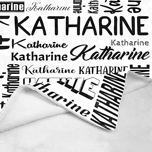 Personalized Blanket for Kids Adults Personalized Name Blanket Custom Blanket with Name Personalized Gifts for Christmas Birthday Valentines Day Mothers Fathers Day (White&Black, 40"x50")