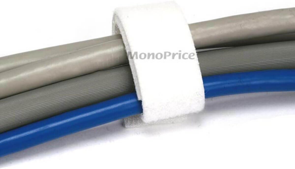 Monoprice 3-Pack Hook & Loop Fastening Tape 5 Yard/roll, 0.75-inch - White