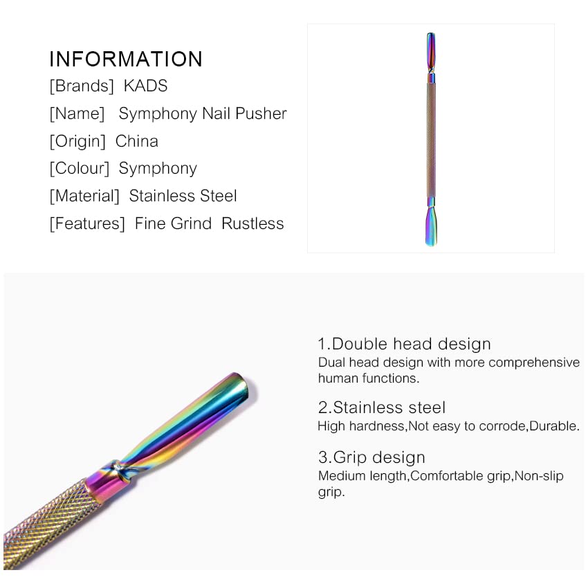 Miniatura 7 de Rolabling 7 piezas de acero inoxidable profesional para arte de uñas, palitos de madera naranja, removedor de cutículas, empujador de cutículas de