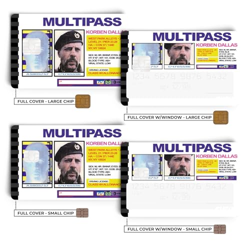 Multipass Korben Credit Card Skin Debit Card Stickers for Key, Debit, Credit, Bank Card 4PCS Card Skin for Adults.2