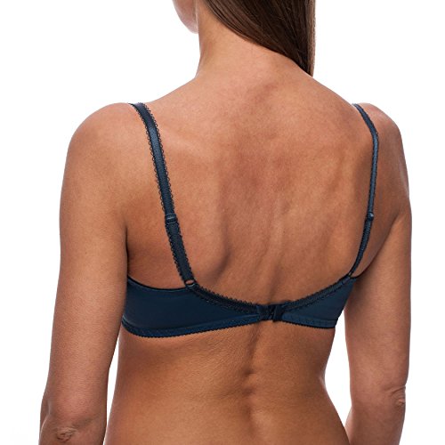 Frugue Underwire Comfort Minimizer Unlined Bra Blue Us 42 D #TOP2