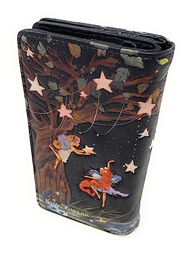 Shag Wear Fairy Forest Large Whimsical Wallet for Women and Teen Girls Vegan Faux Leather 7" Black4
