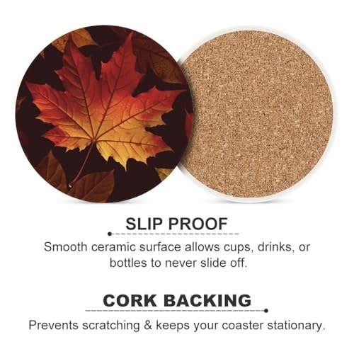 Dessous de verre rond céramique absorbant avec liège pour protection - 7
