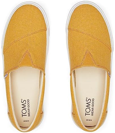 TOMS Women's Fenix Platform Slip-On Sneaker, Mango Washed Canvas, 9 | Image 3