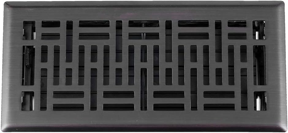 Steel Decorative Floor Register with Rustproof Damper Box, Drop in Vent, Oil-Rubbed Bronze, 2-1/4 X 12 inch Duct Opening Size - - 
