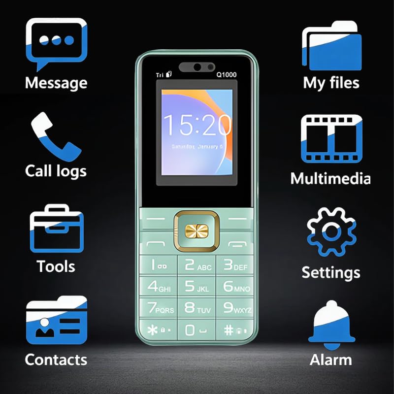 Image of Unlocked Senior Cell Phone, Big Button 3 SIM Senior Phone, Easy to Use Mobile Phone with Large Capacity Battery, Flashlight, Voice Recorder, Calendar, Alarm Clock, Calculator