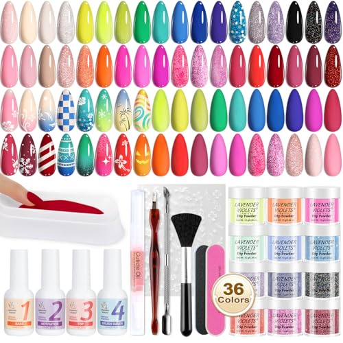Lavender Violets 48 Pcs Dip Powder Nail Kit