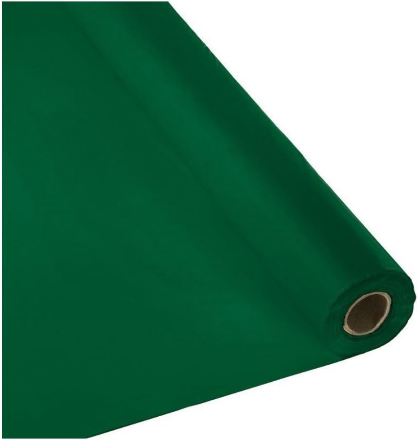 Hunter Green Plastic Banquet Party Table Cover Roll 40" x