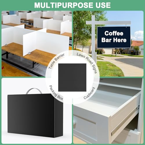 Image of M METERXITY 5-Pack Corrugated Plastic Sheets, 16 Inch x 16 Inch Waterproof Blank Corrugated Poster Board Yard Signs for Garage Sale /Office /Classroom /Party /Lawn Sign Road [5mm Thick, Black]