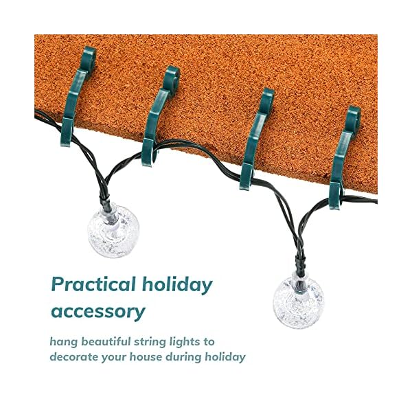 Queekay 100 pieces christmas light hooks holiday plastic siding clips mini outdoor gutter light hanging hangers for icicle rope lights christmas decoration outdoor light - image 3