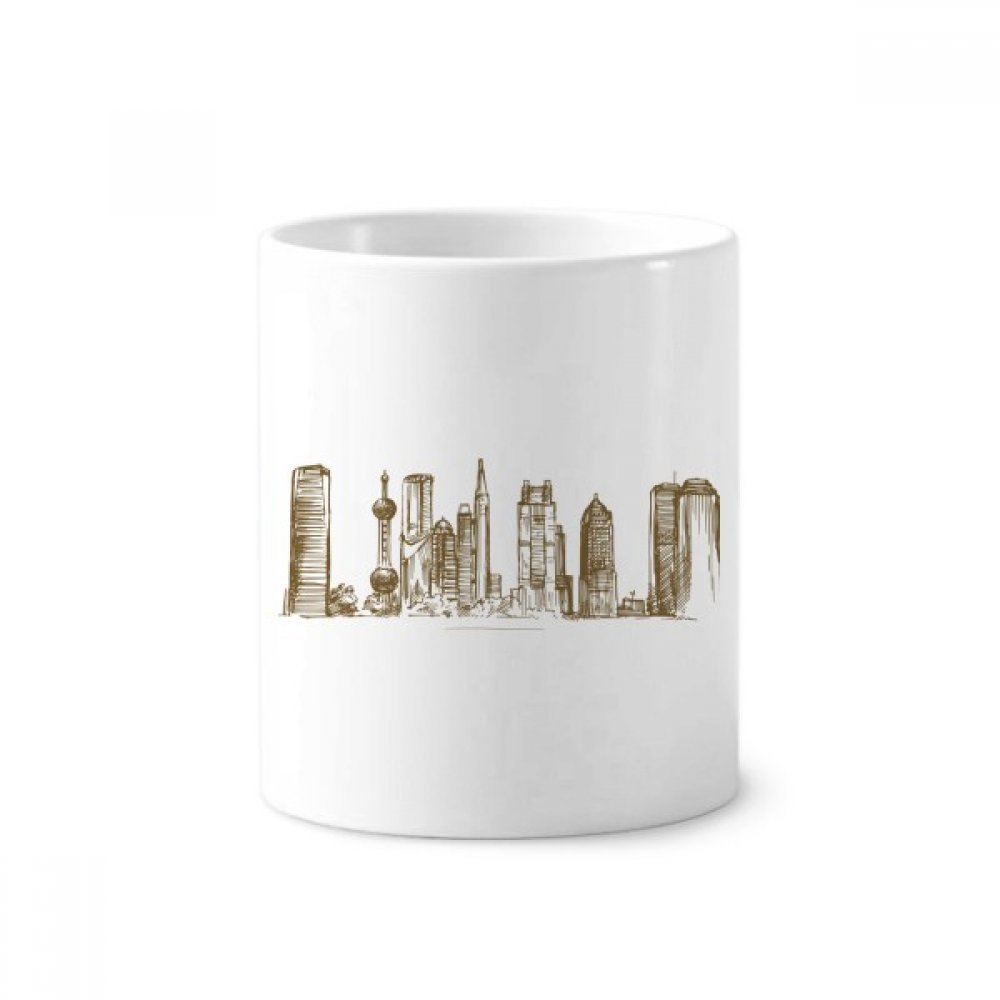 Rangement pinceaux et brosses à dents pot céramique blanc Shanghai pour éviter le désordre - 3