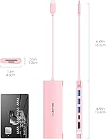 Vista 8 de LENTION Hub multipuerto USB C 7 en 1 con HDMI 4K, 100 W PD, 3 puertos USB 3.0, lector de tarjetas SD/MicroSD compatible con MacBook Pro/Air