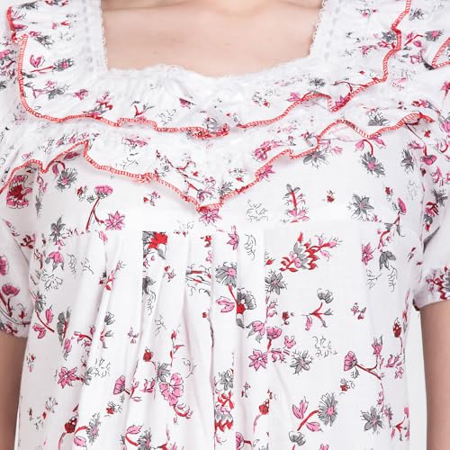 Image of Women's Cotton Nighty Night Gown Multicolore /Cotton Nighty for Pregnant Ladies /Women Night Gowns for Day Wear /Night Wear (Multicolour)(Available Sizes XL & XXL)