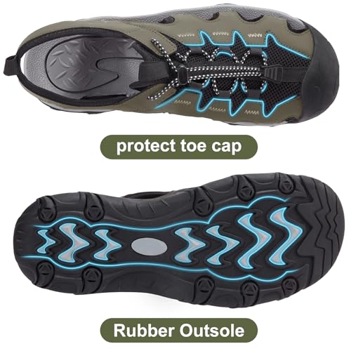 CAMEL CROWN Men's Hiking Sandals Anti-Slipping Athletic Water Shoes with Arch Support Closed Toe Summer Camping Sandal for Beach Outdoor3