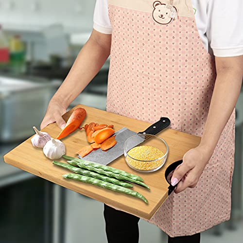 Image of HOKIPO Bamboo Wood Chopping Cutting Board for Kitchen - 40x30 cm, Beige, Pack of 1 (AR-3788)