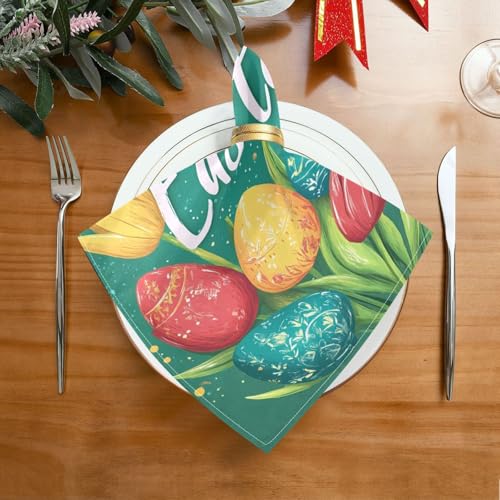 Servilletas de Tela Qilmy Happy Easter Set de 4 miniatura 2