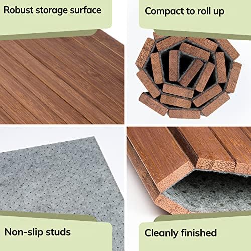 BAM BOO BOX - Sofa Arm tray, Bamboo Sofa tray, Wooden Armchair tray, Foldable Couch tray, Sofa table tray, Flexible Couch arm table, Side Armrest Brown Colour