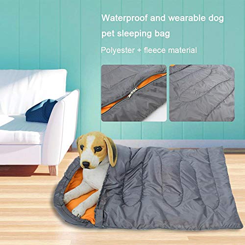 TEEPAO Großer Schlafsack für Hunde, Wasserdichte Pet Outdoor Bett Weiche Zwinger Matte mit Tragbaren Aufbewahrungstasche für Reise Camping Wandern, Verschleißfest - 115 x 74cm