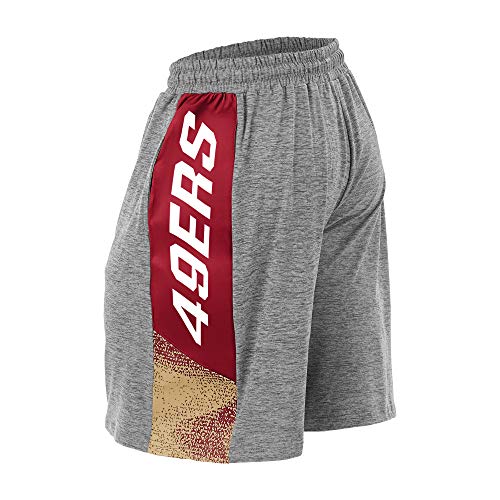 Zubaz NFL Men's Gray Space Dye Shorts, San Francisco 49ers XXX-Large