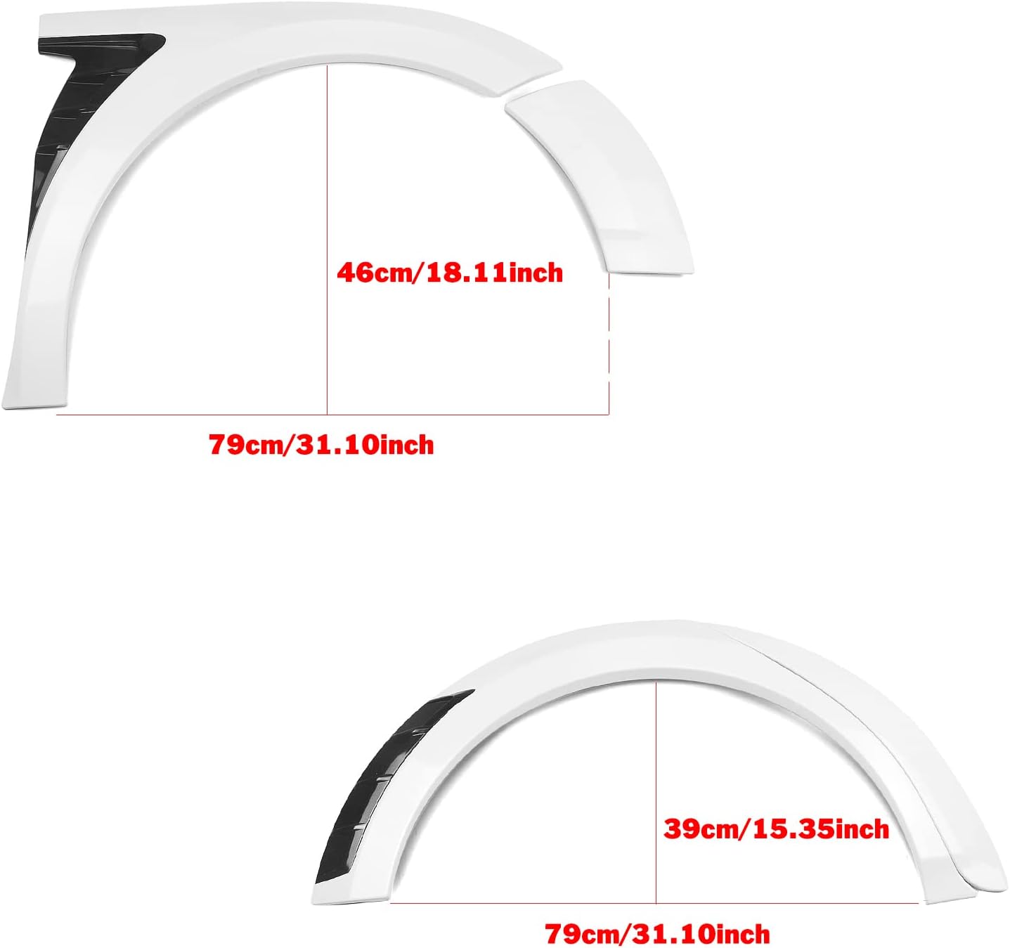 Car Wheel Fender Flares Wheel Fender Eyebrow Trim For Toyota Camry SE XSE YOFER Style 2018-2024 White