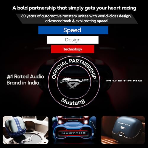 Boult x Mustang Torq Wireless in Ear Earbuds with 50H Playtime, App Support, Quad Mic ENC, 45ms Low Latency, Breathing LEDs, 13mm Drivers, Touch Control, Made in India IPX5 Ear Buds TWS Bluetooth 5.4