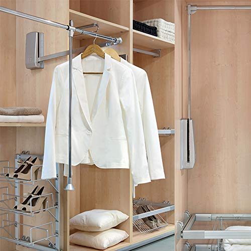 Emuca - Seitliche montagezusätze für ausklappbare Kleiderstange, Schrauben zur Montage enthalten, metallicgrau, 2 Stück