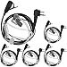 Tenq 5pack Covert Acoustic Tube Earpiece Headset Headphone 2 Pin for Motorola Two-way Radio Walkie Talkie CP88 CP040 CP200 GP300