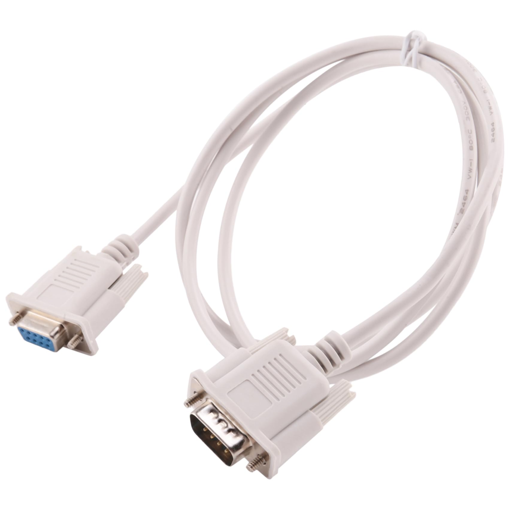Pasuihcay RS232 DB9 9 Pin Male to Female Serial Port Cable Industrial Adapter 1., white, 036047