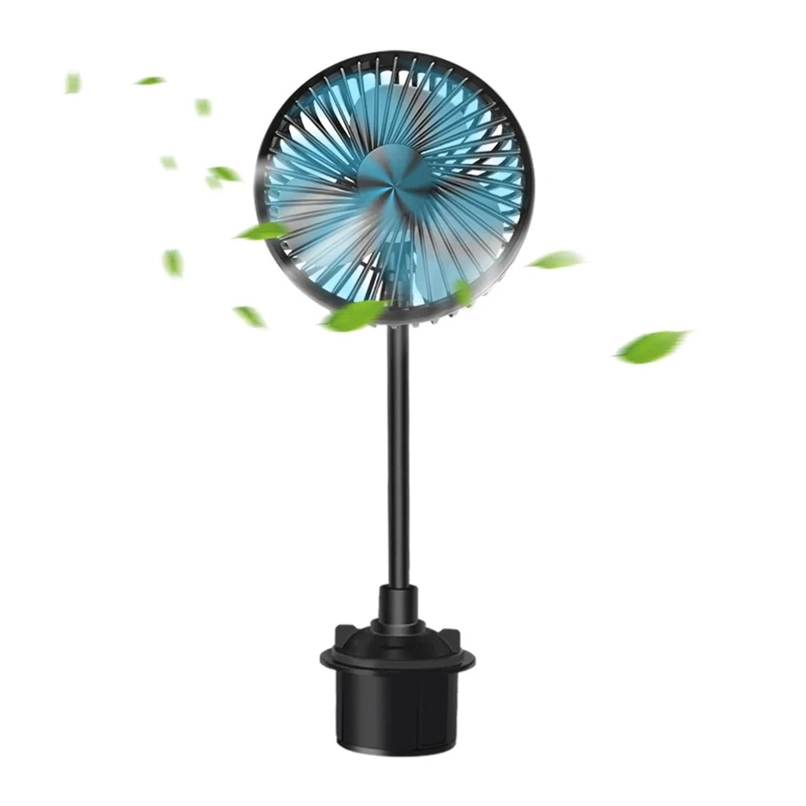 Ventilador Circulador De Aire Interior Doble Cabez Ventilador Enfriador Automático USB De 3 Velocidades Potente Y Silencioso Portavasos Portátil Para Furgoneta Camión SUV RV