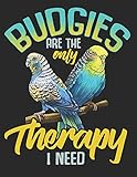  Budgies are the Only Therapy i Need: Notizbuch A4 Kariert Lustig Geschenk mit Wellensittiche Spruch Nymphensittiche Sittich Vögel