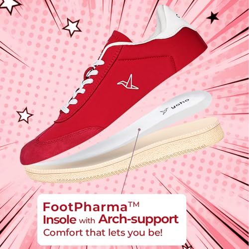 Image of YOHO Quoi Sneakers for Women | Soft Lining & Cushioned Insoles Shoes | Stylish & Casual Everyday | Vibrant Colours