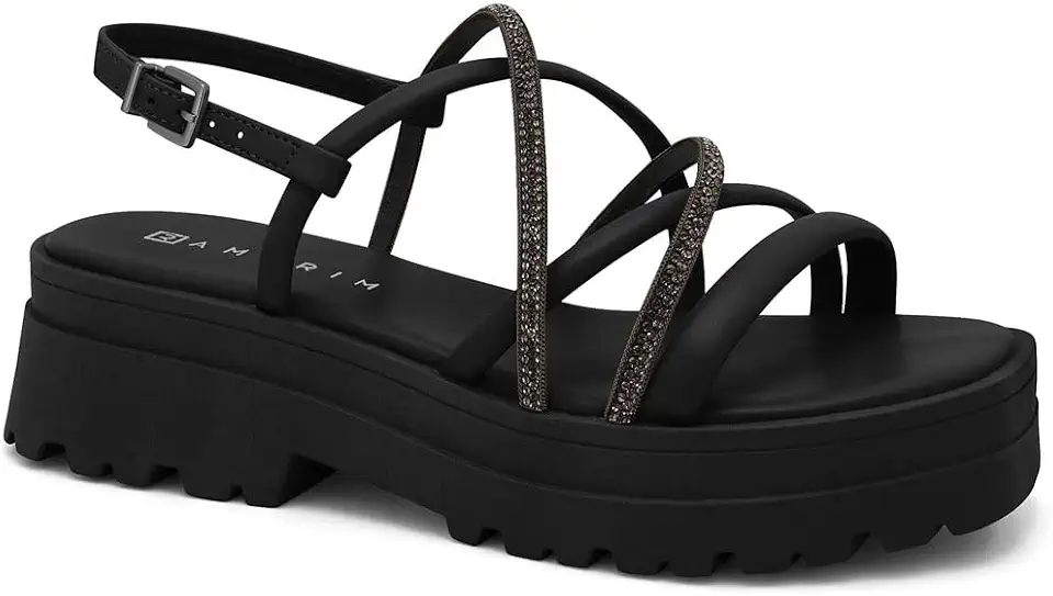 Sandália Papete Feminina Tratorada Preto Ramarim 2438203-0005