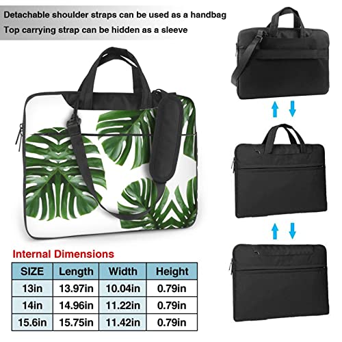 Bolso Maletín para Laptop con Estampado de Hojas Verdes miniatura 3
