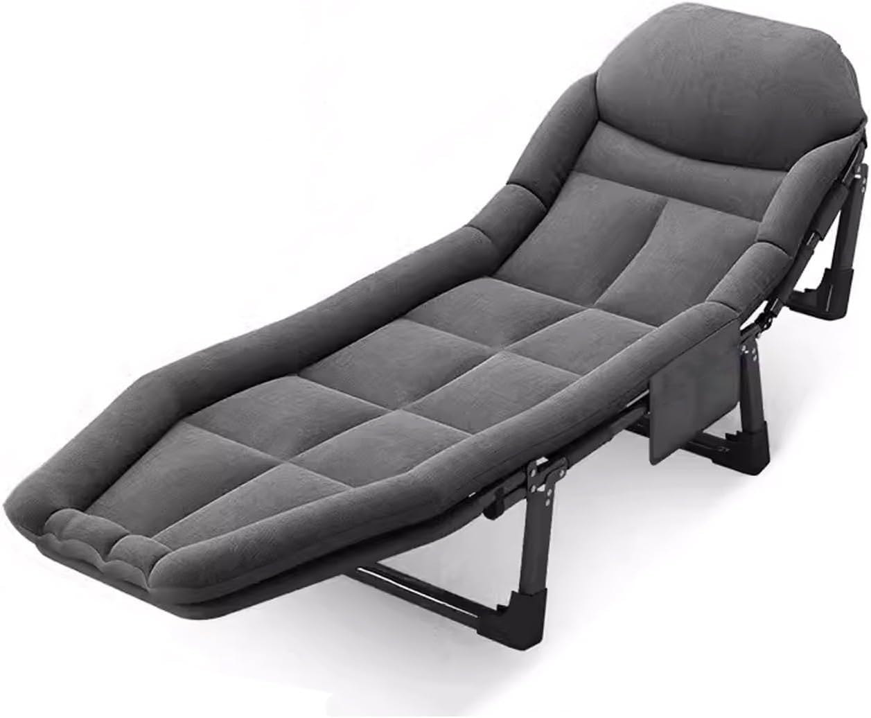 Portable Folding Adult Bed,Adult Folding Bed, Rollaway Beds with Mattresses, Thickened Steel Pipe, Storage Bag, Adjustable Angle, Camping Cots for Adults, for Camping Office Outdoor Tra