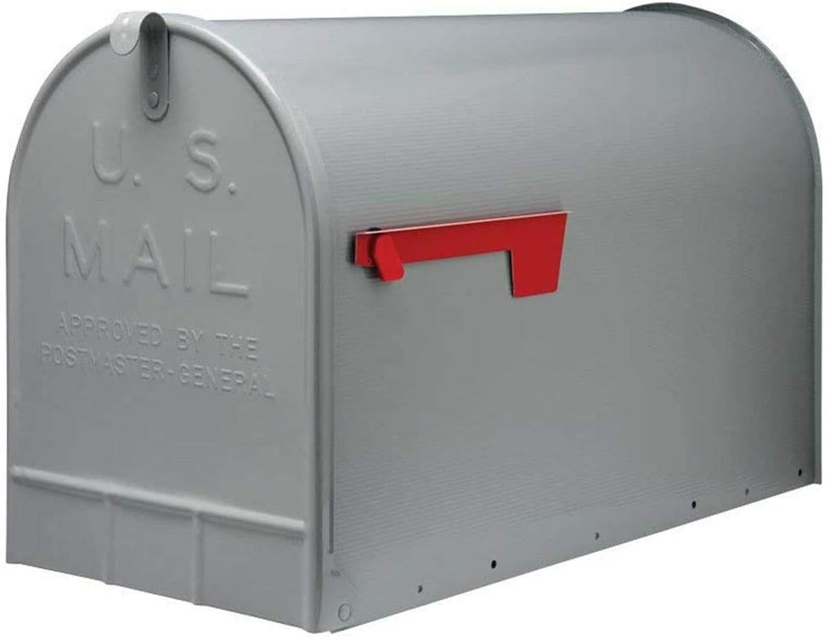 COLIBYOU Post Mount Mailbox Extra Large Postal Storage Box Gray Galvanized Steel Heavy - mailboxes for Outside - Large Mailbox.