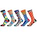 WeciBor Calcetines para hombre de algodón con estampado de fantasía, calcetines largos y estampados famosos, a la moda, coloridos, divertidos diseños 5 pares de tendencia Talla única