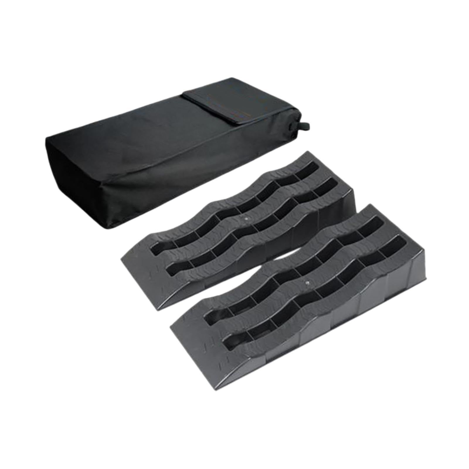 2 Piezas para Neumáticos Calzos Alfombrillas Antideslizantes Protectores de Rueda de Construcción Pesada y Apoyo Fiable Que Mejora la, Negro