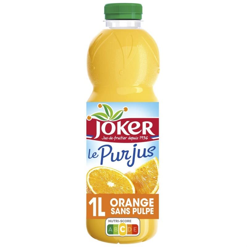 JOKER - Pur Jus Orange Sans Pulpe 1L - Lot De 4 - Vendu Par Lot