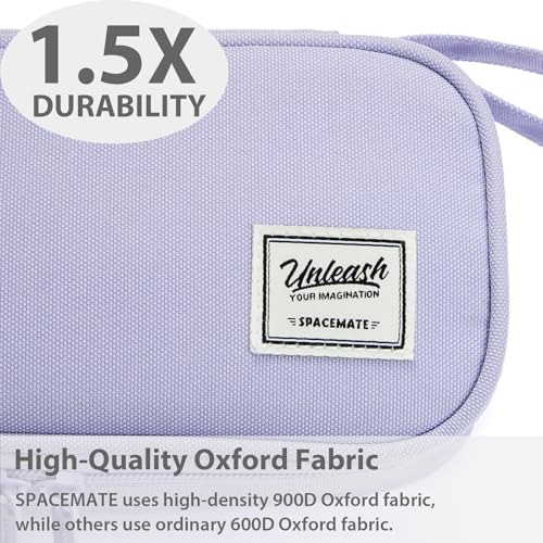 Image of SPACEMATE Pencil Case Pouch Box Bag School Supplies Girls Boys Kids, Cute Preppy Stuff Large Big Capacity Aesthetic Pen Organizer, Back to College Stationary, Light Purple, Standard Stlye, 1800ml